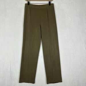 Ming Wang Knit Pull On Straight Leg Pants Size Medium High Rise Tan Brown